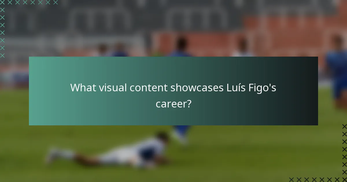 What visual content showcases Luís Figo's career?